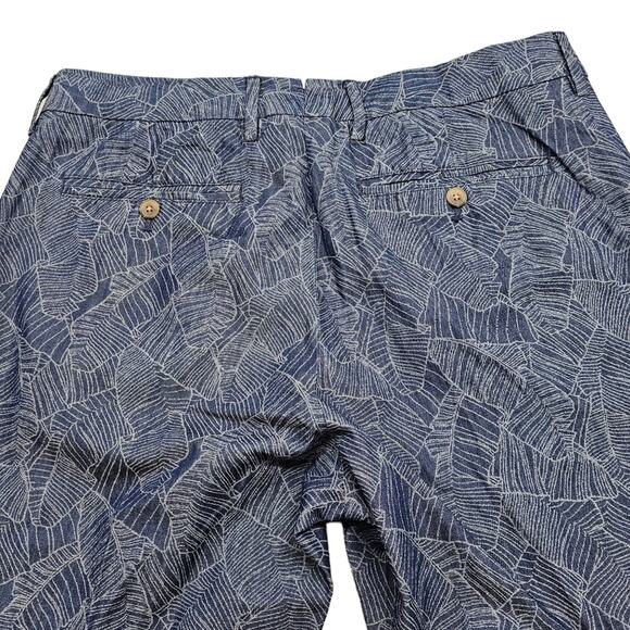 Bonobos Pants Mens Size 33 x 30 Slim Fit Blue Tropical Leaf Print Limited - Picture 6 of 16
